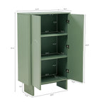 Accent Cabinet with Soft Close Doors and Adjustable Shelves - White, Light Brown, or Green