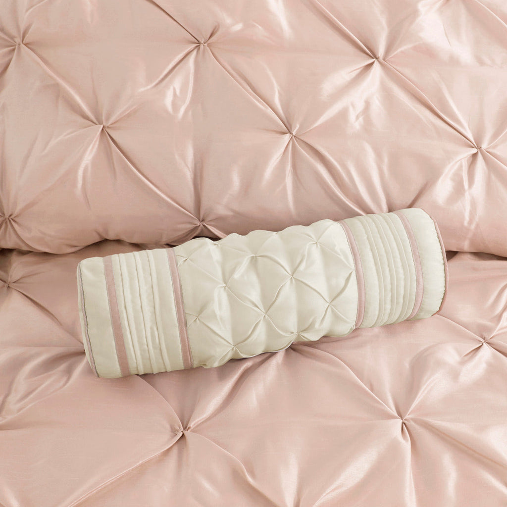 7 Piece Tufted Comforter Set Blush Full