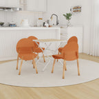4 Piece Outdoor Set with Folding Table and Single Chairs - Blue, Red, Orange