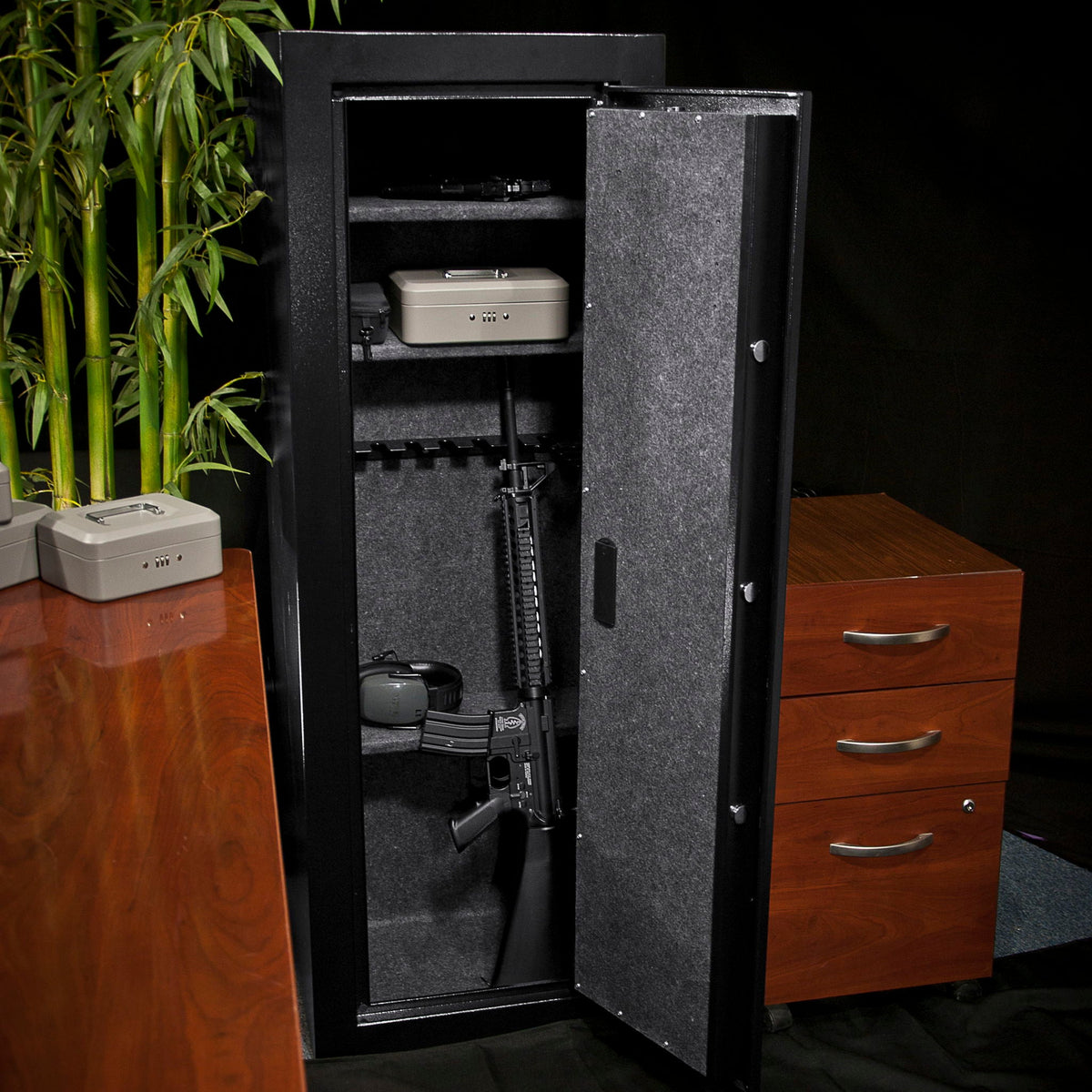 9.33 Cubic Ft Tall Biometric Rifle Safe with Quick Access - Black
