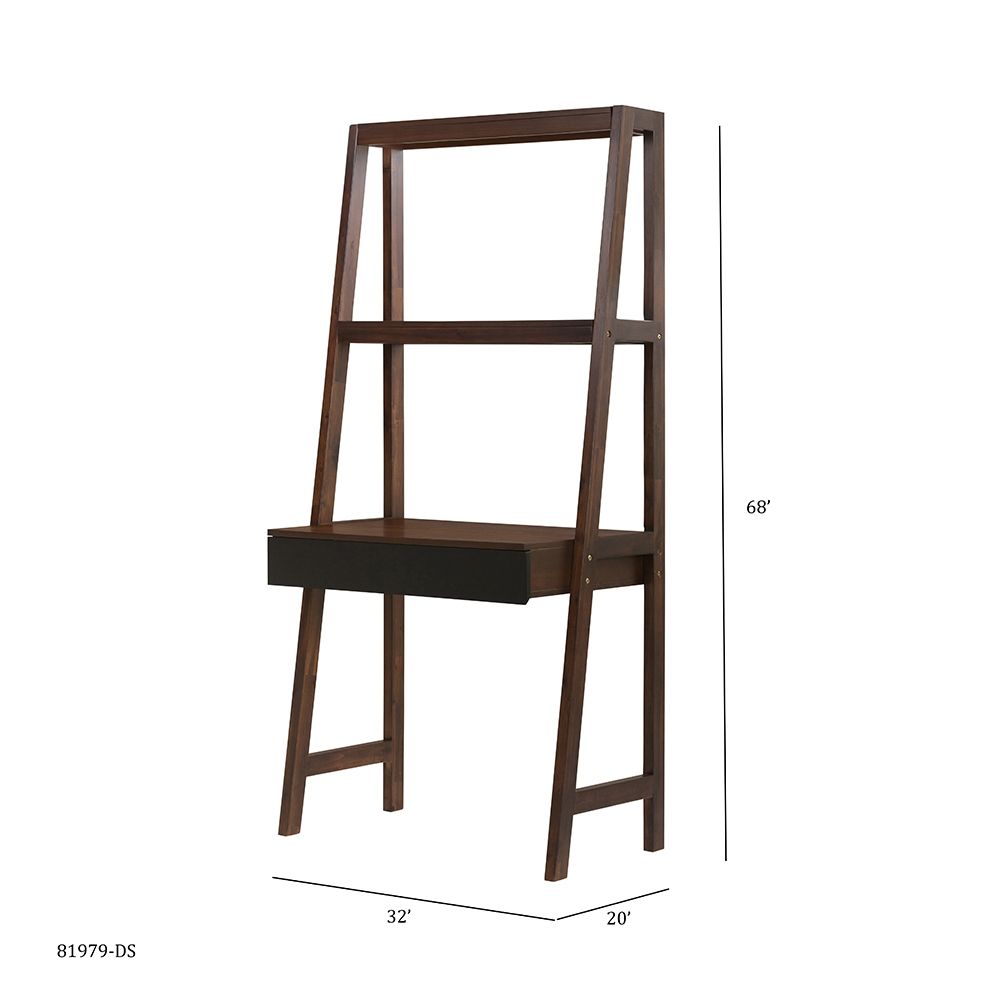 Ladder Desk Ladder Style Display Shelf with Multiple Configurations - Natural Wood / Brown
