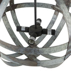 4 Light Galvanized Chandelier