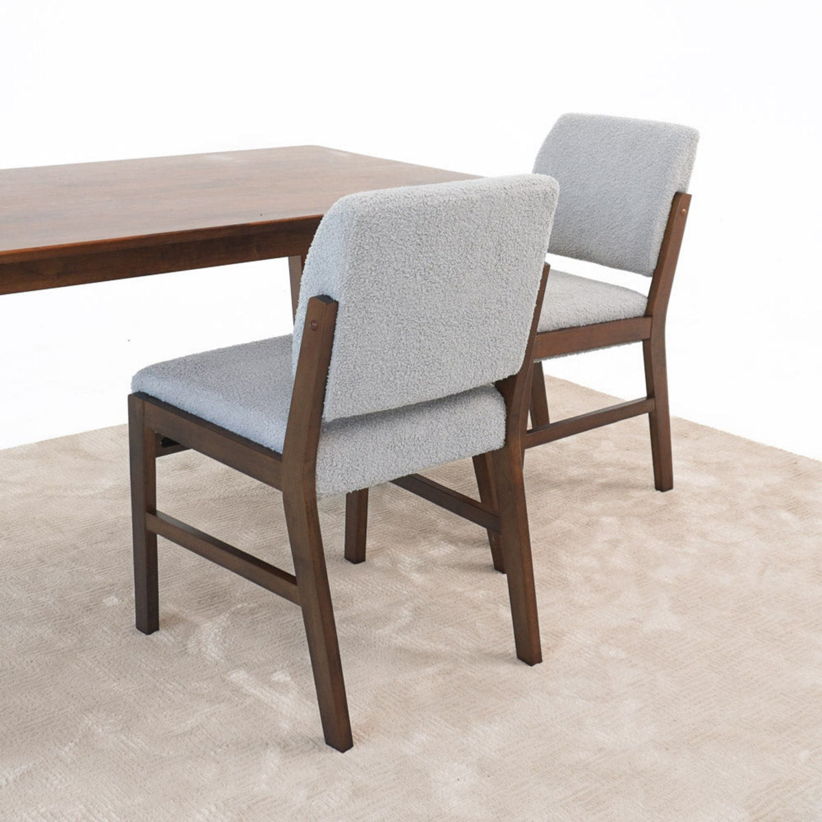 Light Gray Dining Chair Set of 2 with Lumbar Support - Caldwell