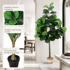 Artificial Fiddle Leaf Fig Tree 5.5FT with Planter - Green