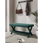 Accent Bench with Piped Cushion and Solid Wood Frame - Multiple Colors