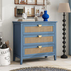 3 Drawer Cabinet, Natural Rattan