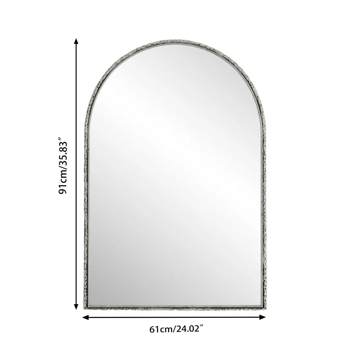 Arched Mirror with Shatterproof Glass - Silver or Gold