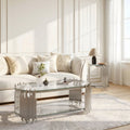 Modern Luxury Coffee Table and Side Table Set with Tempered Glass – Silver or Gold
