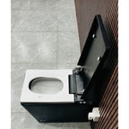 Black Square Smart Toilet with Built-in Tank and Remote Control - Matte Black