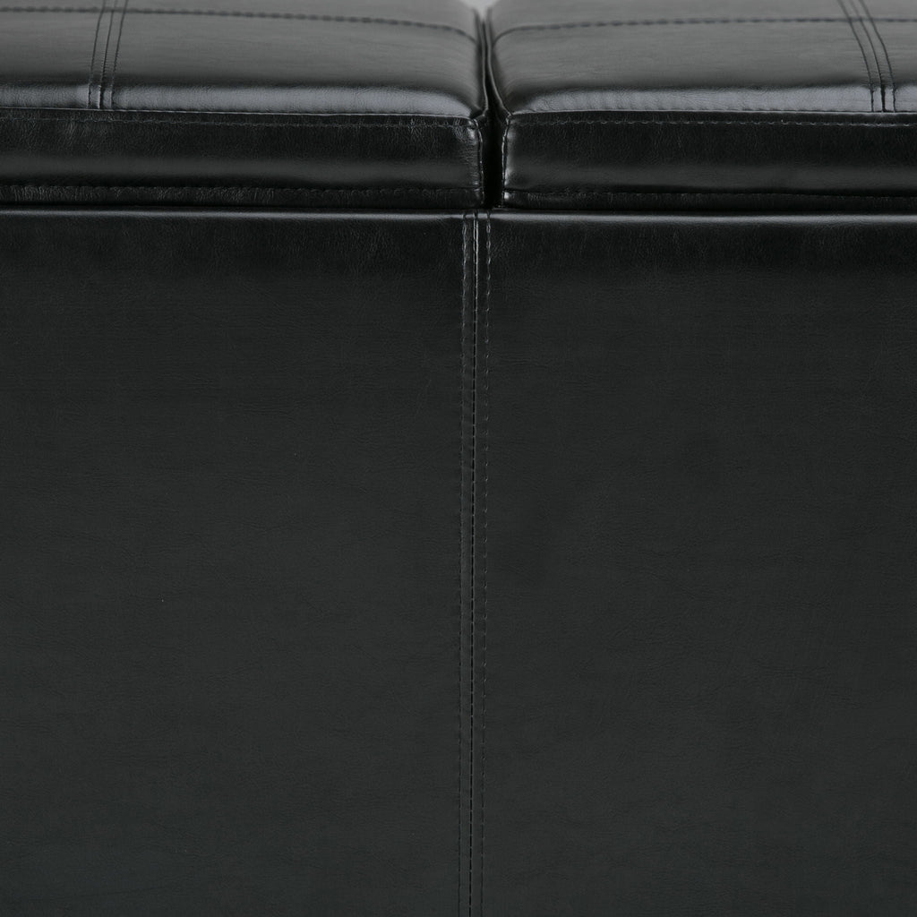 Avalon Upholstered Storage Ottoman with Flip-Over Serving Trays - Multiple Colors