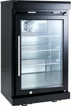 Black Single Door Fridge Cabinet with Stainless Steel Construction - Black