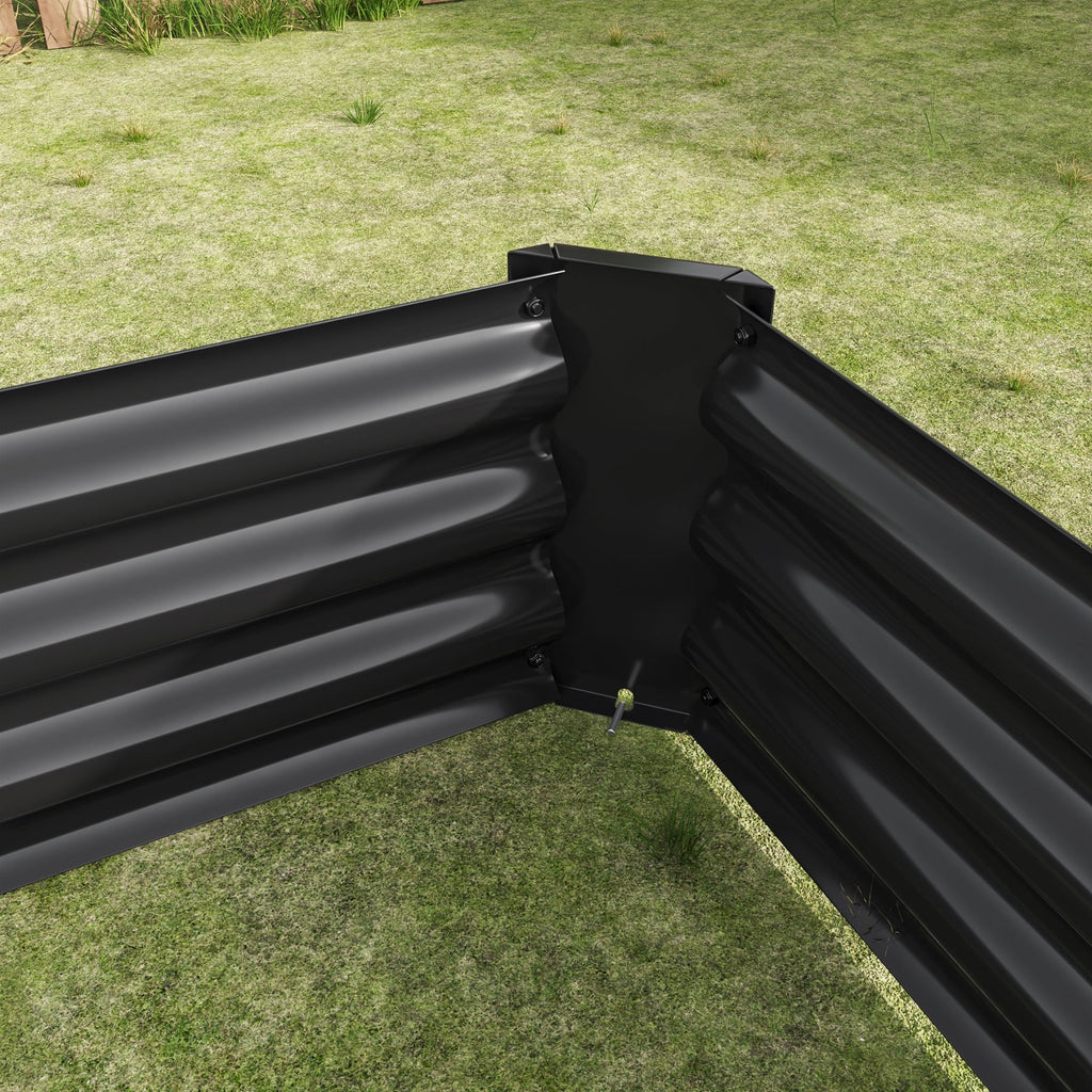 Metal Raised Garden Bed 6x3x1 Ft with Open Base - Silver