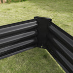 Metal Raised Garden Bed 6x3x1 Ft with Open Base - Silver