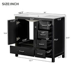 36" Black Bathroom Vanity With Ceramic Sink Combo