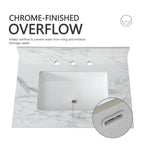 Elegant Sintered Stone Bathroom Vanity Top with Rectangular Undermount Ceramic Sink - White