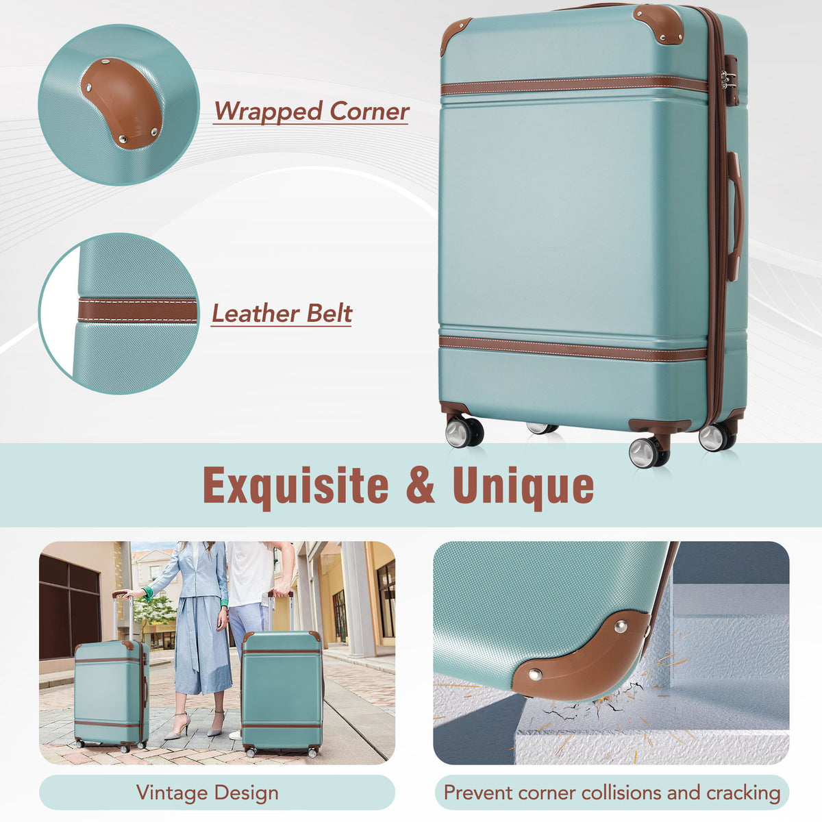 Hardshell Luggage Set 3-Piece Spinner with TSA Lock - Lightweight, Multiple Colors