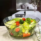 Palm Tree Acrylic Serving Bowl with Unbreakable Design - White