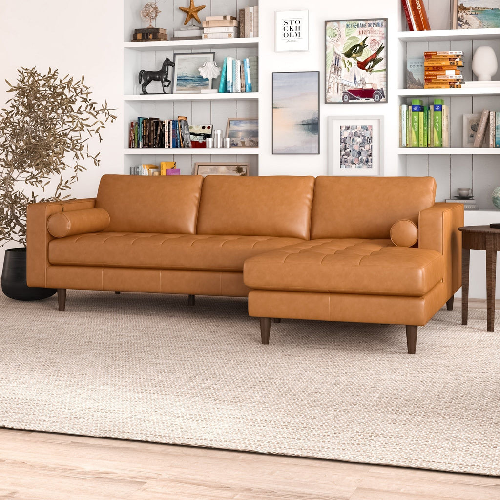 Corner Sectional Sofa with Removable Cushions - Orange