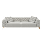 3-In-1 Convertible Sleeper Sofa Set with Deep Seat & Movable Ottoman - White, Beige, Gray