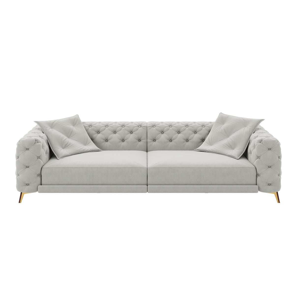 3-In-1 Convertible Sleeper Sofa Set with Deep Seat & Movable Ottoman - White, Beige, Gray