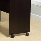 Wood Printer Mobile Stand Computer Desk with Locking Wheels - Dark Brown, Dark Gray, White