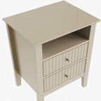 Fluted Nightstand with 2 Drawers and Soft-Close Slides - Multiple Colors