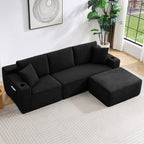 L-Shaped Sectional Sofa with Ottoman