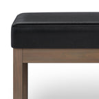 Milltown Large Ottoman Bench with Solid Wood Frame - Midnight Black