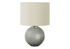 Modern Table Lamp with Textured Resin Base - Gray / Cream