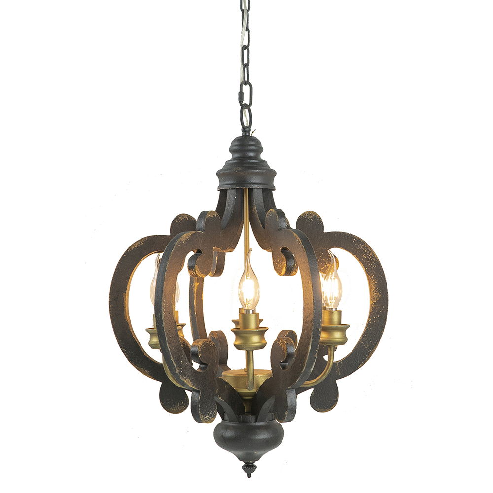 Farmhouse Chandelier with Adjustable Chain - Multiple Colors