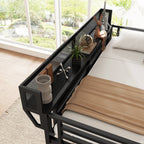 Twin Size Loft Bed with Stairs and Storage Shelves