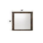 Rustic Mirror with Wooden Frame - Walnut