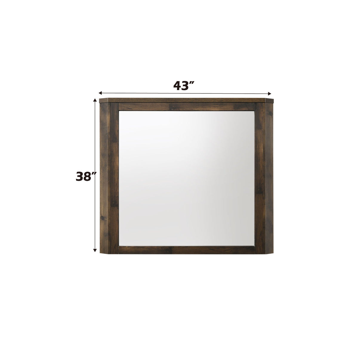 Rustic Mirror with Wooden Frame - Walnut