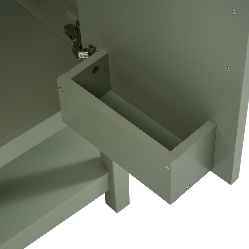 Elegant Bathroom Vanity with Ceramic Sink and Storage - White or Green