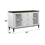 Carene Server with Drawers and Glass Accent - Brown / White
