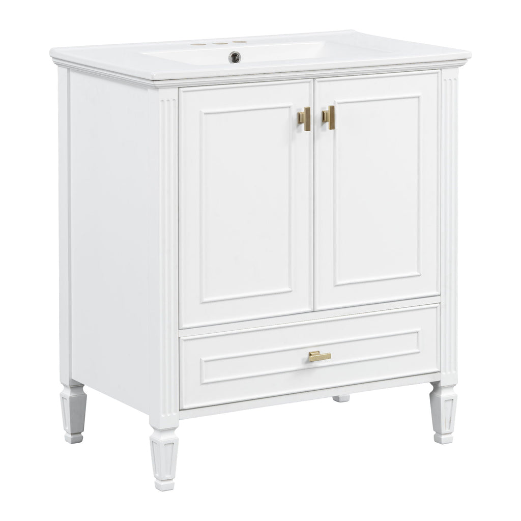 Freestanding Vanity with Drawer & Soft Close Doors - Green or White