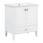 Freestanding Vanity with Drawer & Soft Close Doors - Green or White