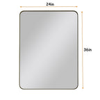 Rectangular Metal Framed Wall Mirror with Modern Design - Black