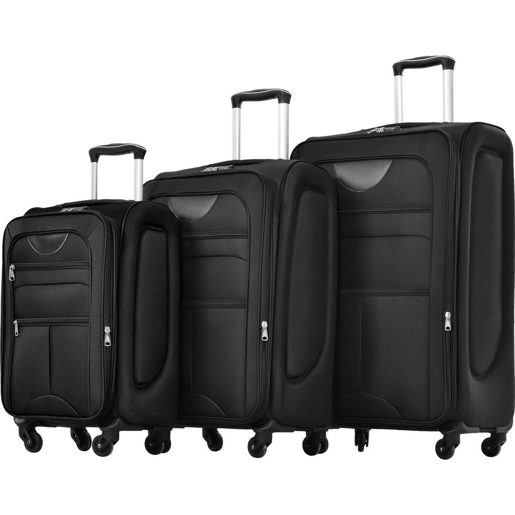 Expandable Softside Luggage 3 Piece Set with Spinner Wheels - Multiple Colors