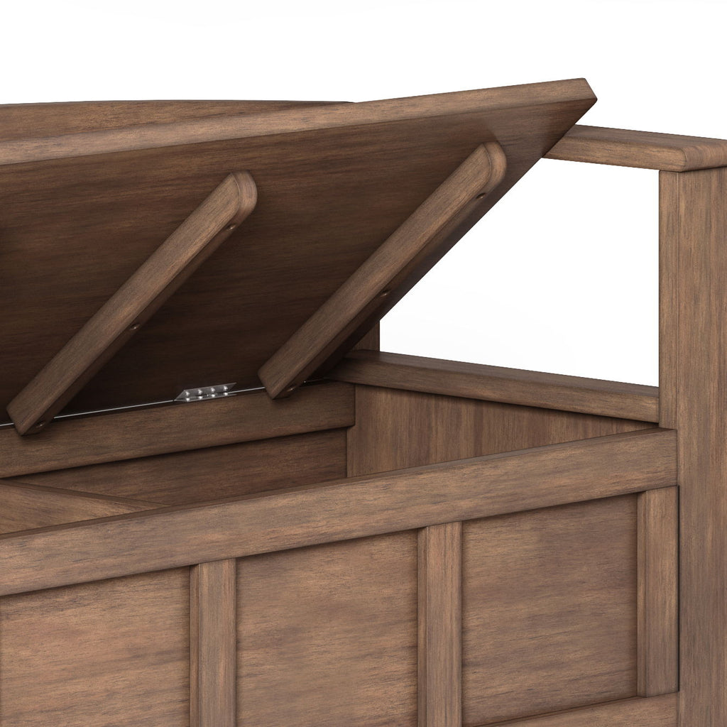 Entryway Storage Bench with Ample Storage Compartments - Rustic Natural Aged Brown