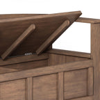 Entryway Storage Bench with Ample Storage Compartments - Rustic Natural Aged Brown