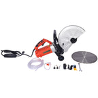 14" Electric Cut Off Saw with Water Line Attachment - Black / Silver