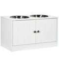Large Elevated Dog Bowls with Storage Cabinet - Stainless Steel Feeder
