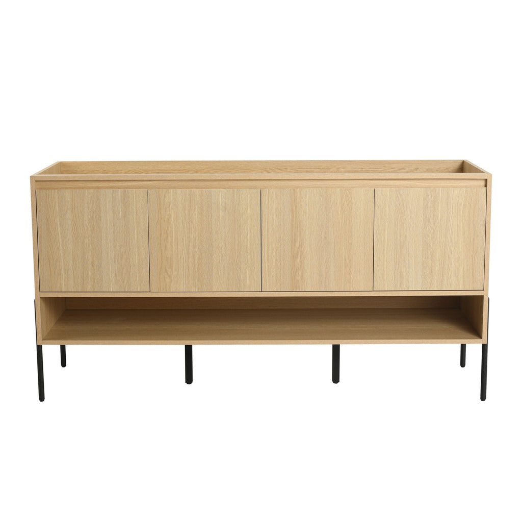 Freestanding Bathroom Vanity with Soft Close Cabinet Doors - Light or Dark Brown