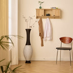 Tall Designer Floor Vase with Elegant 2 Tone - White or Dark Brown