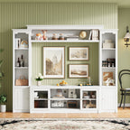 All-In-One TV Stand with Bookcase for TVs Up To 65" - Black or White