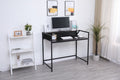 Black Modern Console Table with Wood & Metal Construction - 43.5" W