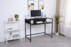 Black Modern Console Table with Wood & Metal Construction - 43.5" W