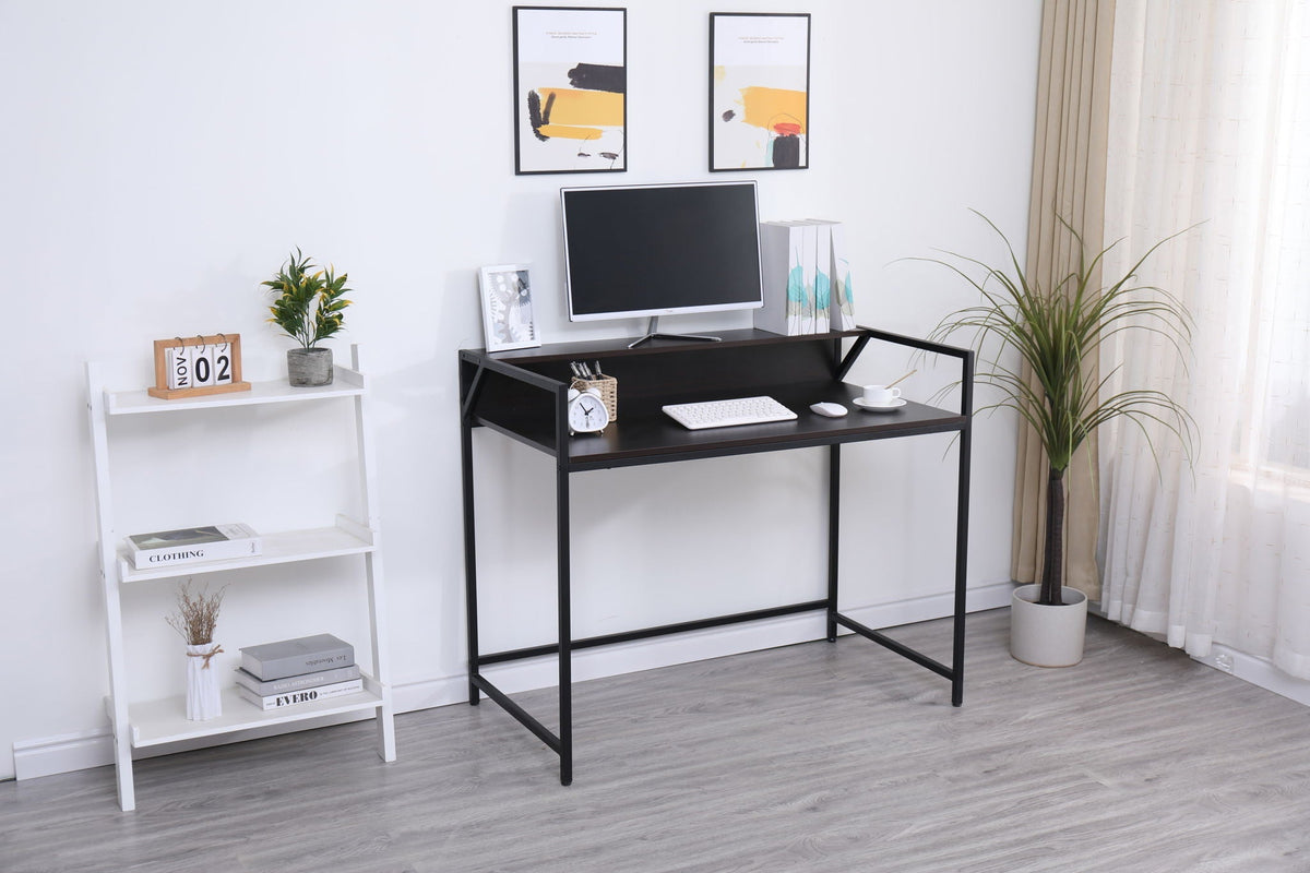 Black Modern Console Table with Wood & Metal Construction - 43.5" W
