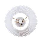 Textured Ceramic Table Lamp with Fluted Fabric Shade - White